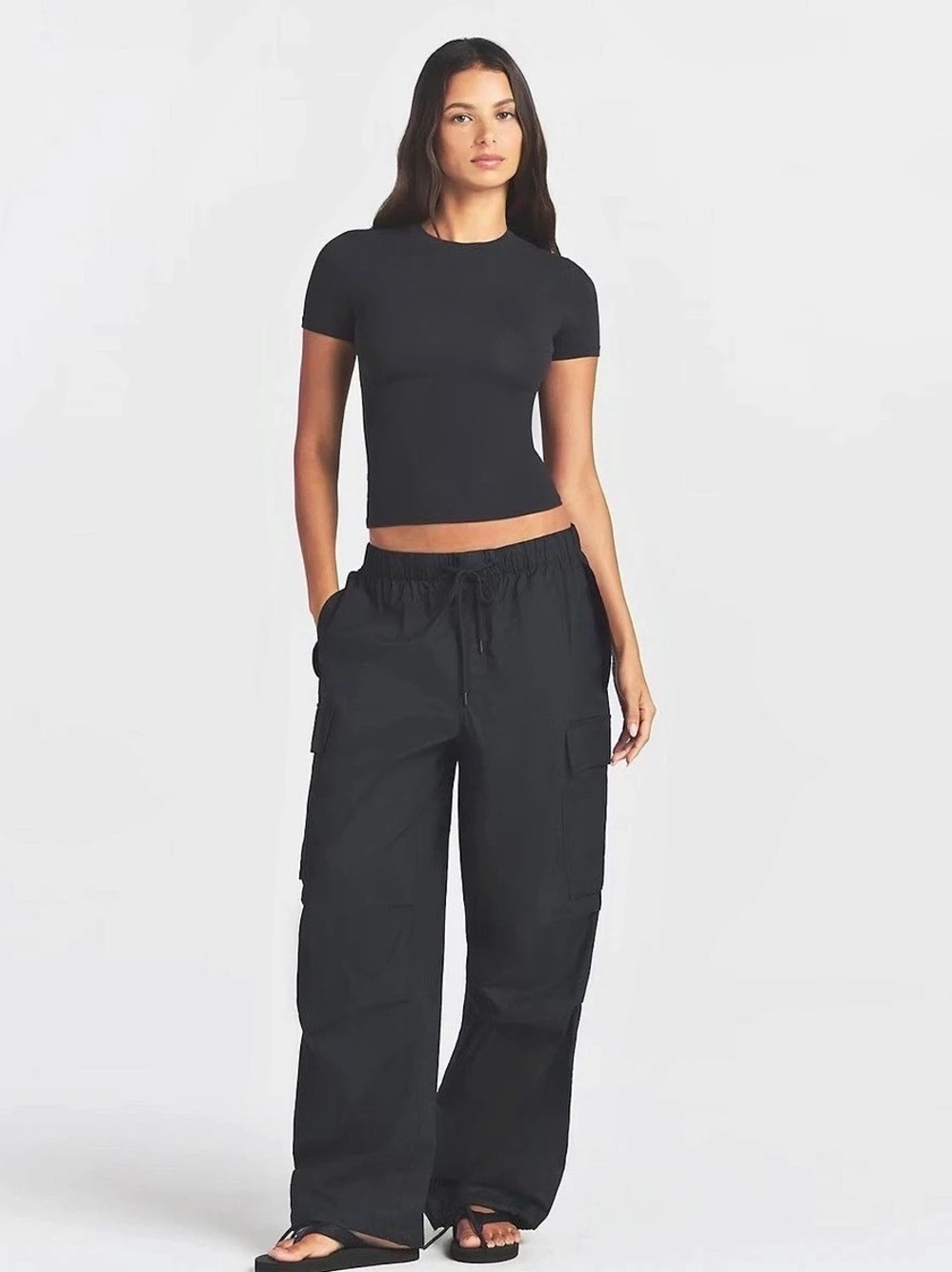 SKIMS Cotton Jersey T-Shirt – Soot Black